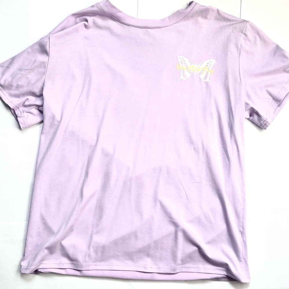 Light purple butterfly graphic tee